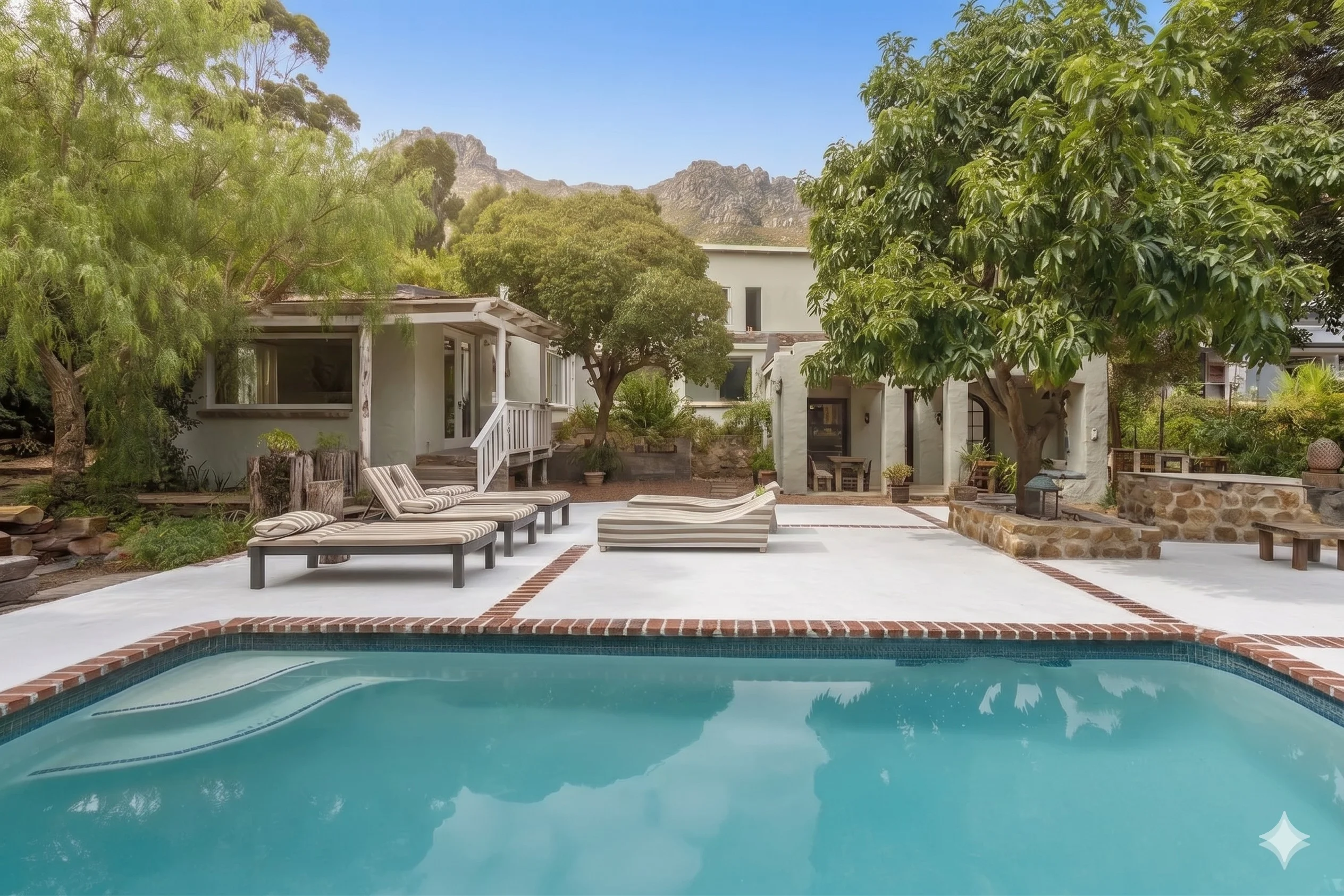 Chestnut Drive — property with mountain backdrop at golden hour